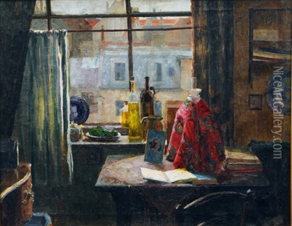 Quiet Room Oil Painting - Fritz Rhein