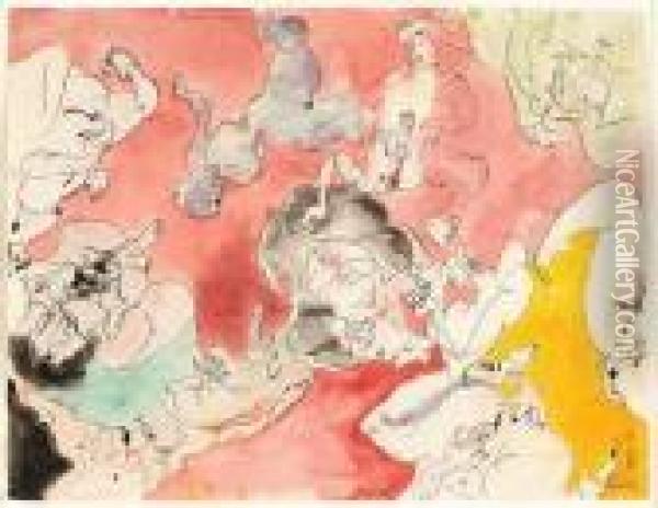 The Orgy Oil Painting - Jules Pascin