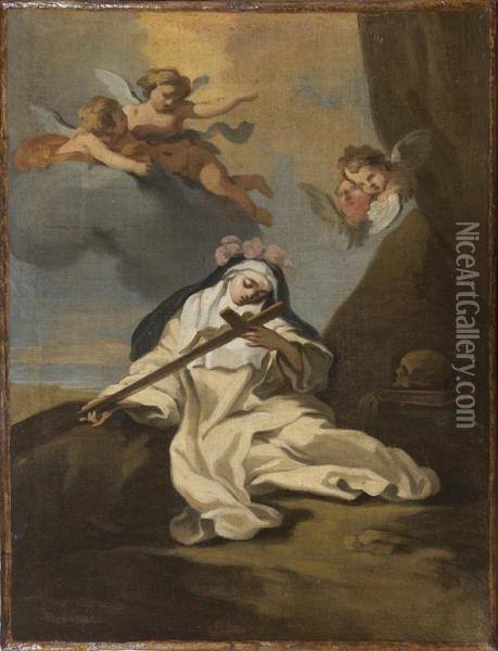 Sainte Rosa Da Lima Oil Painting - Daniel de Blieck