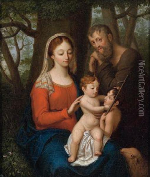 Die Heilige Familie Mit Dem Johannesknaben Oil Painting - Bernhard De Guerard