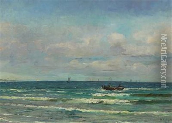 Seascape From Sonderstrand, Skagen Oil Painting - Holger Luebbers