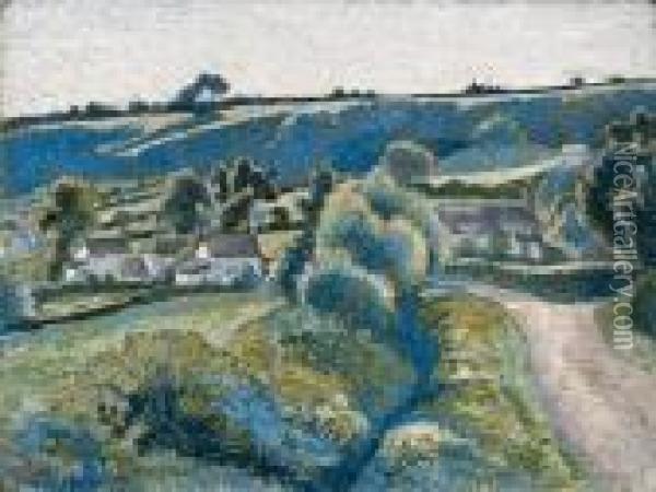 Fishpond Village, Dorset Oil Painting - Lucien Pissarro