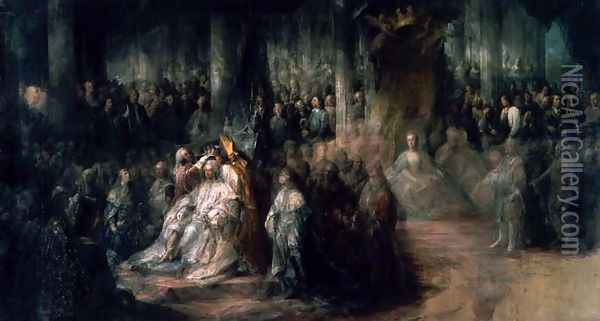 The Coronation of King Gustav III of Sweden 1746-92 Oil Painting - Carl Gustaf Pilo