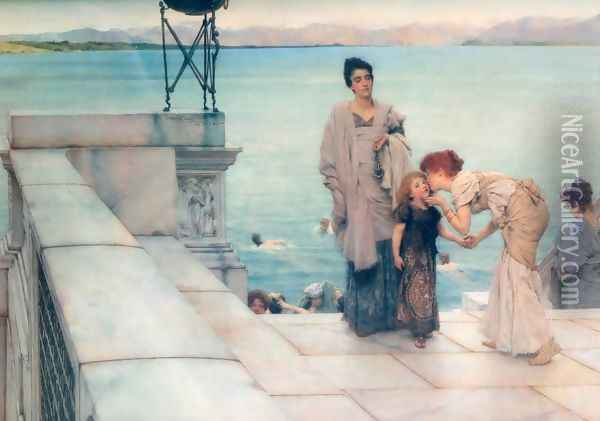 A Kiss Oil Painting - Sir Lawrence Alma-Tadema