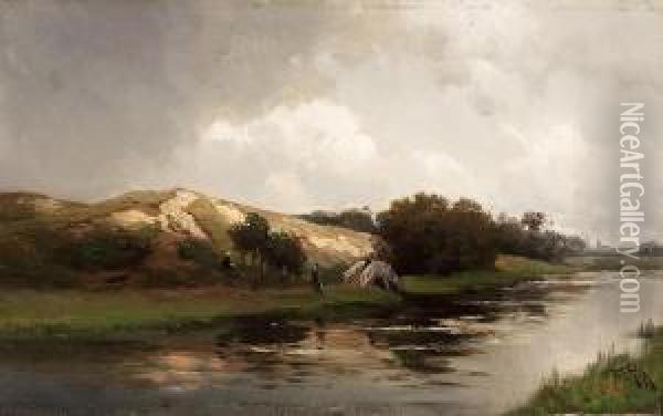 Nearing Storm In The Dunes Of Scheveningen Oil Painting - Willem Cornelis Rip