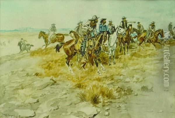 Western Scenes Oil Painting - Charles Marion Russell
