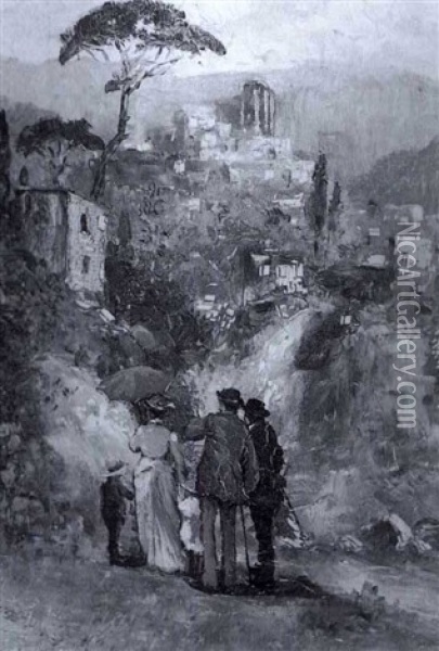 Blick Auf Tivoli Bei Rom Oil Painting - Maria Elisabeth Graefin von Pocci