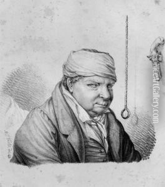 Brustbildnis Eines Mannes Mit Kopfbinde Und Pistole Oil Painting - Franz Michael Veith