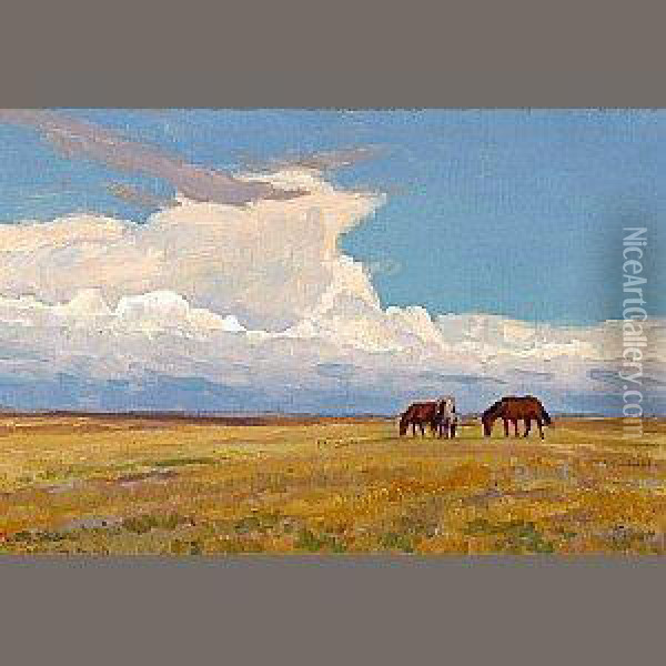 Clouds And Prairie Oil Painting - Maynard Dixon