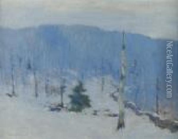American, - Winter Silence Oil Painting - Bruce Crane