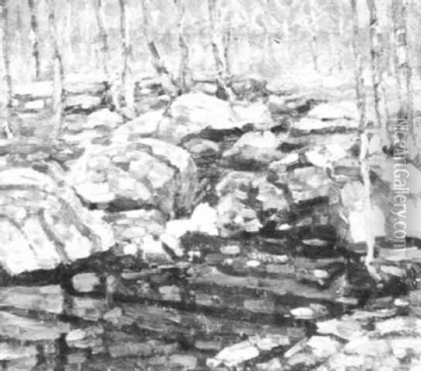 Stream Through Rocky Woods Oil Painting - Charles Salis Kaelin