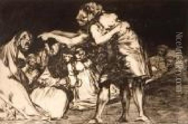 La Que Falta Mal Marida Nunca Le Falta Que Diga Oil Painting - Francisco De Goya y Lucientes