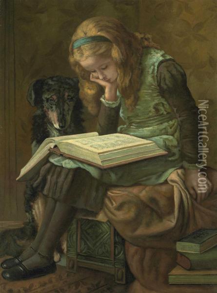 Reading Oil Painting - James Charles