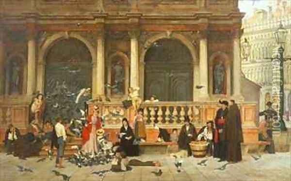 St Marks Venice Oil Painting - Adolf Echtler