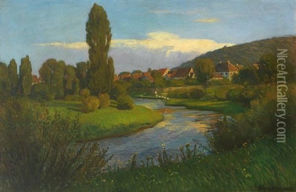 Sommerabend Oil Painting - Eduard Euler