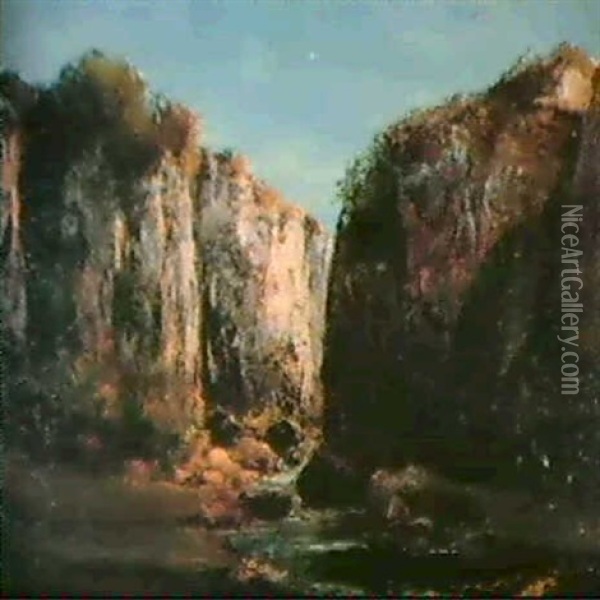 Falaise Jurassienne Oil Painting - Gustave Courbet