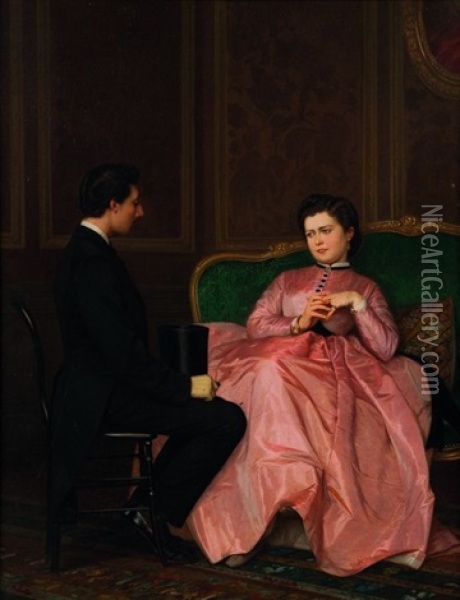 Le Rendez-vous Galant Oil Painting - Auguste Toulmouche
