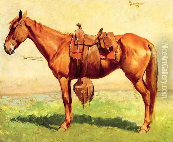 Cow Pony Oil Painting - Frederic Remington