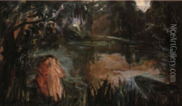 Rendez-vous Au Lac Oil Painting - Pierre Laprade