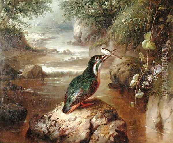 The Haunt of the Kingfisher Oil Painting - John Wainwright