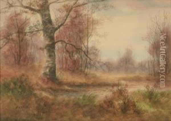 Indiana Autumn Landscape Oil Painting - Edward R. Sitzman