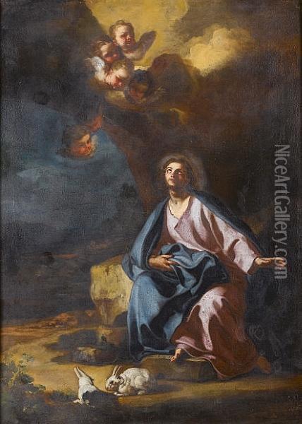 Christ In The Wilderness Oil Painting - Francesco Solimena