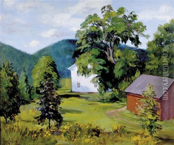 On The Connecticut Line Oil Painting - Alice Judson