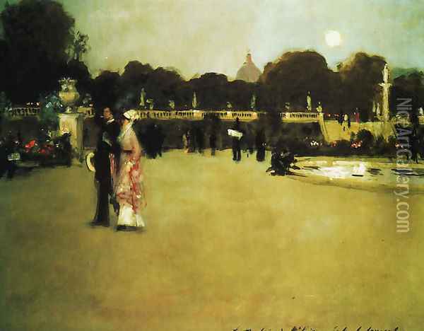 Luxembourg Gardens at Twilight Oil Painting - John Singer Sargent