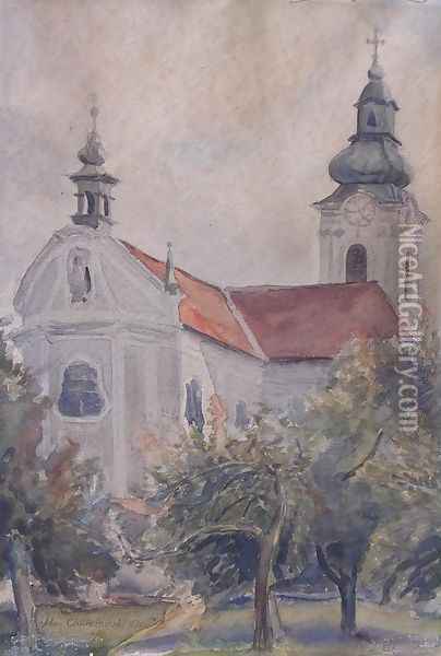 Church Oil Painting - Adam Chmielowski