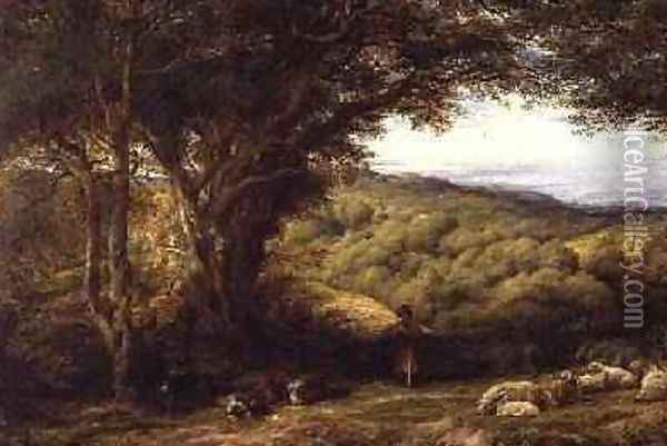 Under the Hawthorn Oil Painting - John Linnell