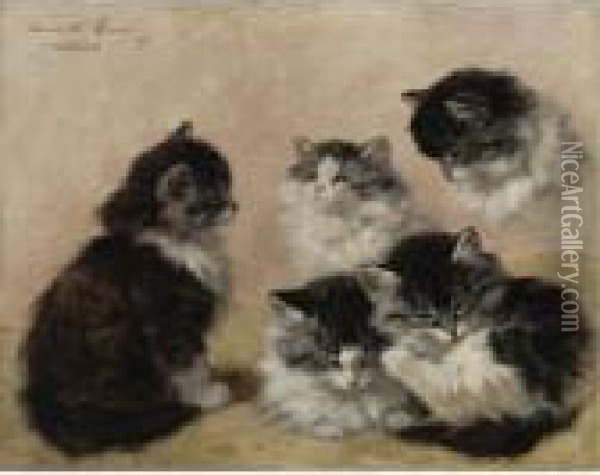 Kittens Oil Painting - Henriette Ronner-Knip