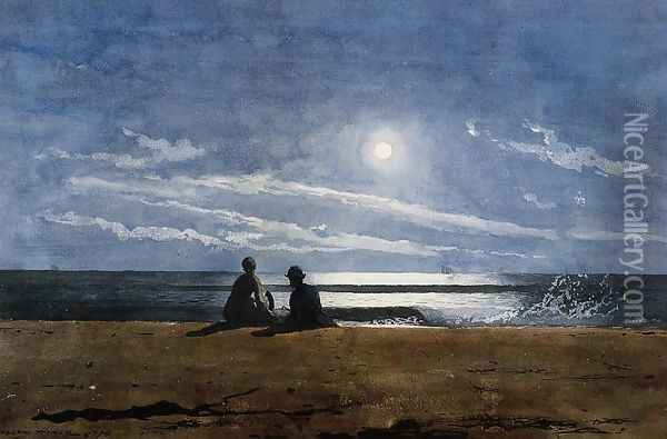 Moonlight Oil Painting - Winslow Homer