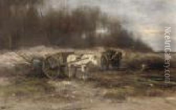 Gathering Wood Oil Painting - Willem George Fred. Jansen