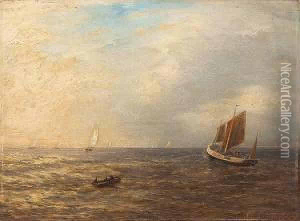 Segelboote Auf Offener See Oil Painting - Friedrich Ernst Morgenstern