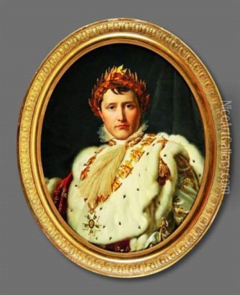Portrait De L'empereur Napoleon En Costume De Sacre Oil Painting - Francois Pascal Simon Gerard