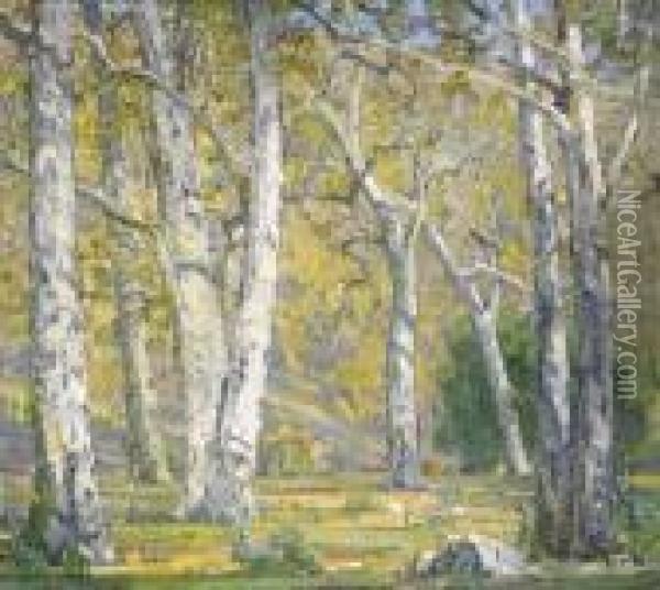 The Old Oak Grove Oil Painting - William Wendt