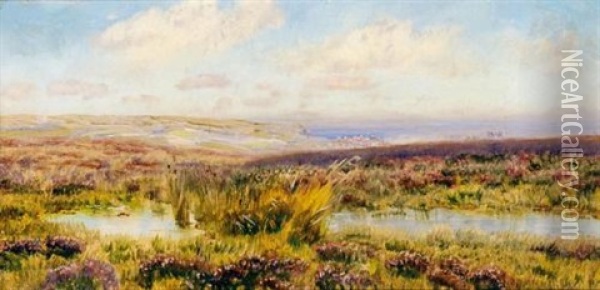 Sketch Of Fylingdales Moor Oil Painting - John Brett