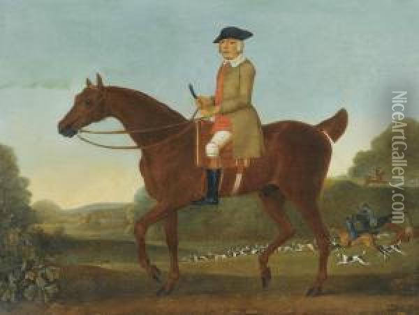 Portait Of A Gentleman, Traditionally Identified As Fulwar, 4th Earl Of Craven, On His Hunter Oil Painting - James Seymour