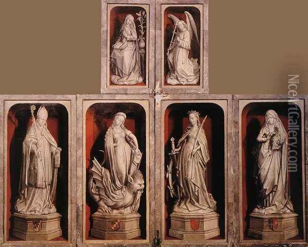 Wing of a Carved Altar 1460-66 Oil Painting - Rogier van der Weyden