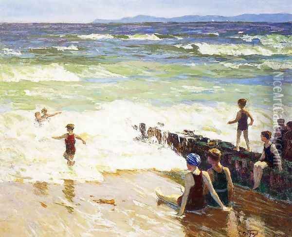Bathers by the Shore Oil Painting - Edward Henry Potthast