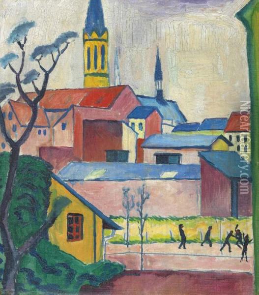 Marienkirche Oil Painting - August Macke