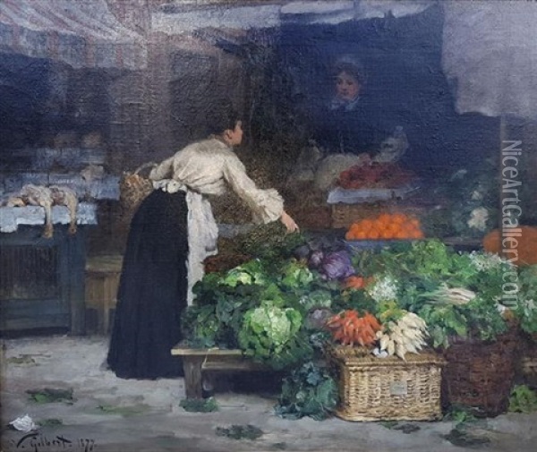 Market Scene Oil Painting - Victor Gabriel Gilbert