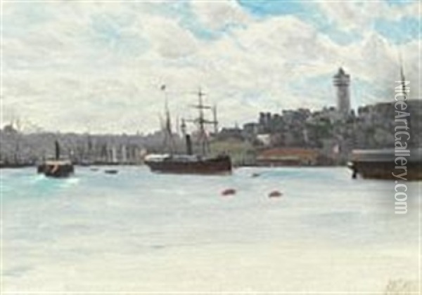 View From Constantinople Oil Painting - Lev Felixovich Lagorio