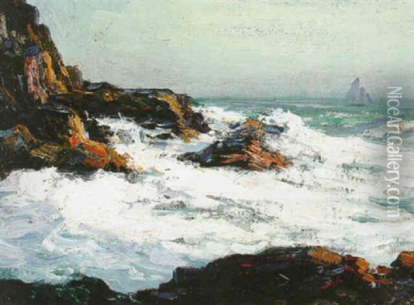 Monhegan's Shore Oil Painting - Wilson Henry Irvine