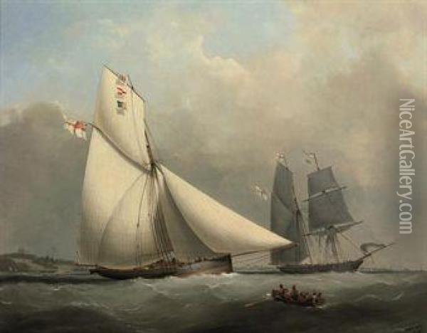 The Cutter Iris Off Plymouth Oil Painting - Condy, Nicholas Matthews