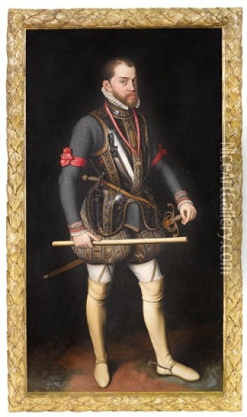 Portrat Philipps Ii. Von Spanien Oil Painting - Antonis Mor Van Dashorst
