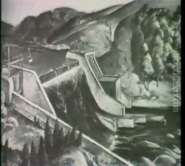 Hydro-electric Plant Oil Painting - Henry Wallis
