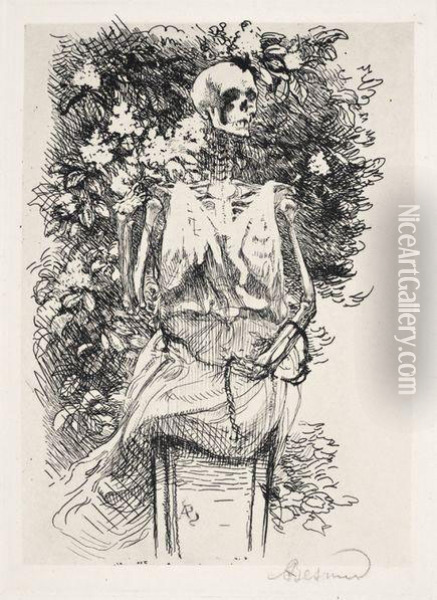 Le Squelette De La Flore Oil Painting - Paul Albert Besnard