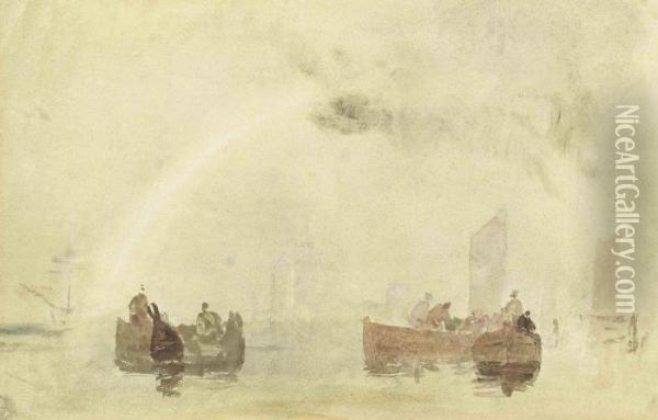 On The Medway Oil Painting - Joseph Mallord William Turner