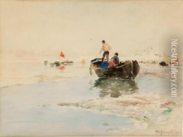Fiskebat Utanfor Venedig Oil Painting - Wilhelm von Gegerfelt